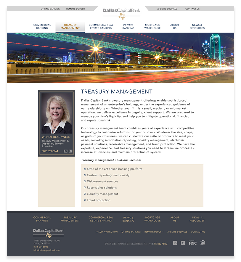 Dallas Capital Bank - Treasury Page