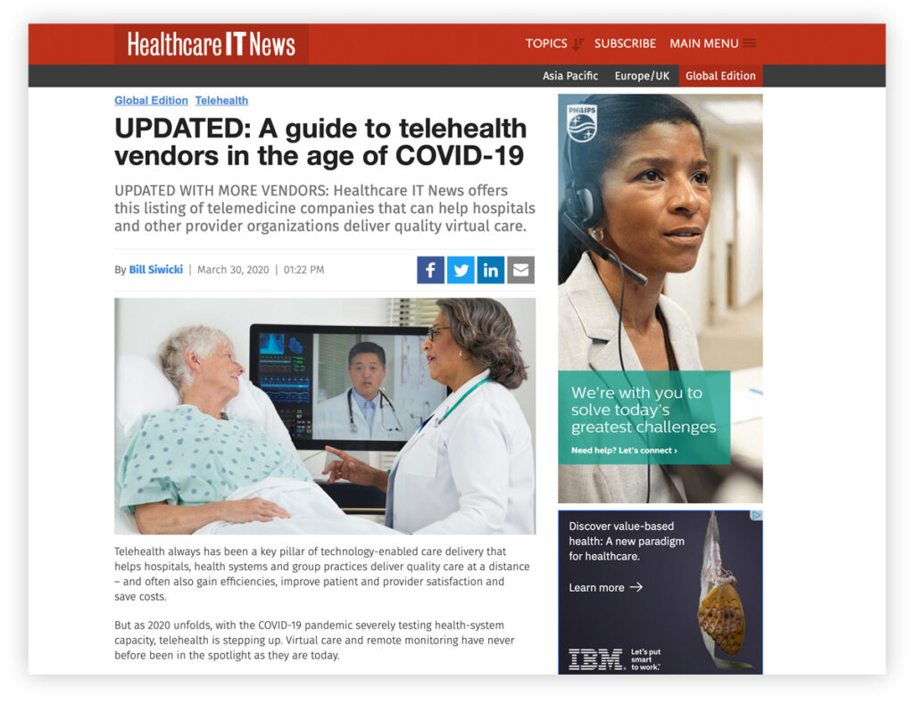 Healthcare IT News Web Article